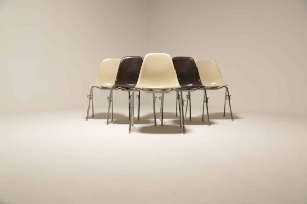 Vintage Fiberglass Stacking Chairs by Charles Eames for Herman Miller 1