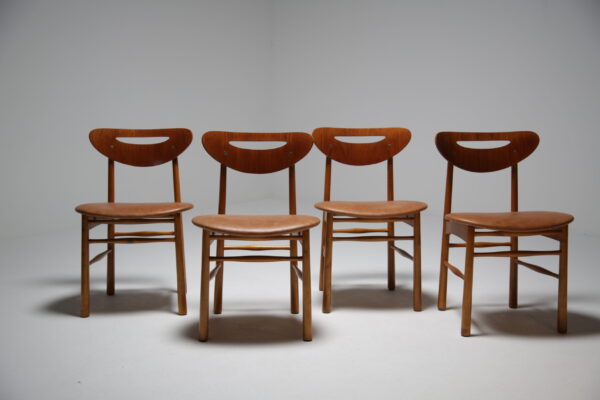 Set of four Swedish vintage dining chairs 7