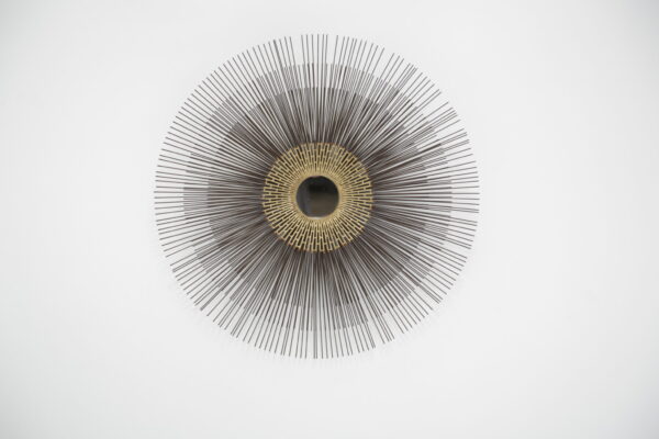 Captivating American Modern Sunburst Mirror Wall Sculpture 1