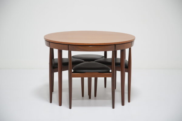 Vintage Danish Teak Dining Table and Chair Set "Roundette" by Hans Olsen for Frem Rojle 1