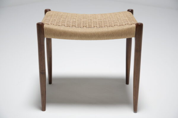 Vintage Walnut and Paper Cord Stool "Model 78A" by Niels Otto Moller for J.L. Moller 1