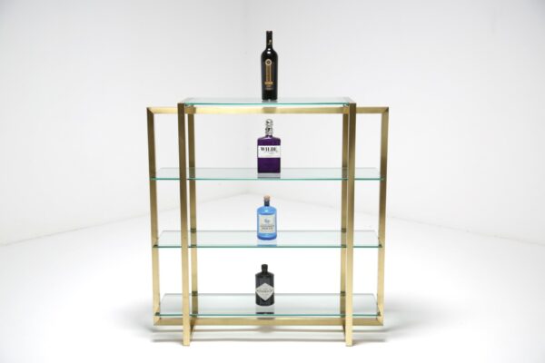 Mid Century Brass and glass Etagere 1