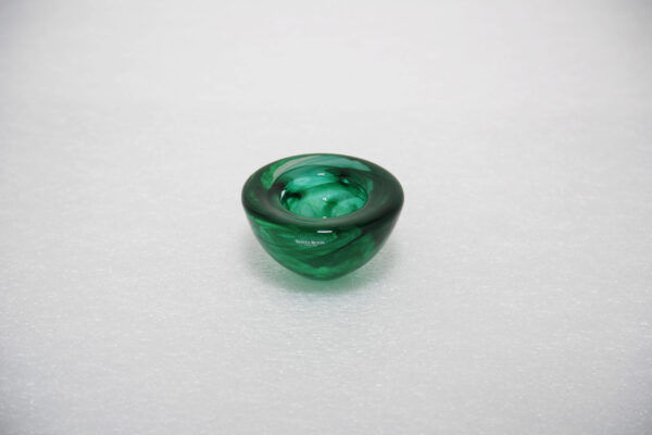 Emerald Green Swirl Art Glass Tealight Holder by Anna Ehrner for Kosta Boda 1