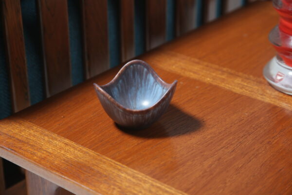 Vintage Blue and Brown Glazed Gunnar Nylund bowl for Rorstrand, Sweden