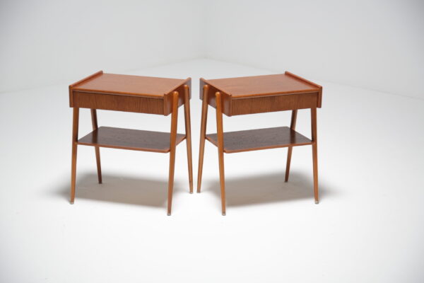 Pair of Teak Bedside Tables by AB Carlström & Co. Möbelfabrik, Sweden, 1960s.