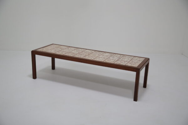 Vintage Canadian Stoned Tiled Topped Coffee Table by Brooklin Pottery 1