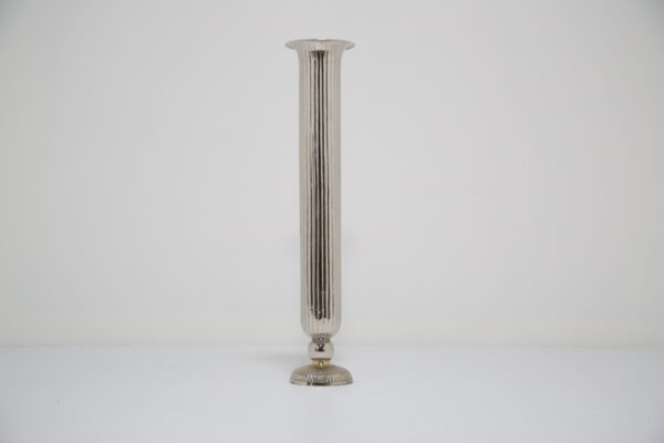 Vintage American Very Tall Ribbed Trumpet Flute Vase 1