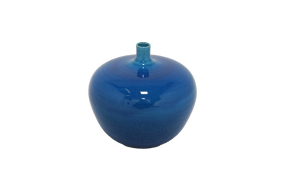 Vintage Blue Glazed Stoneware Bud Vase by Carl Harry Stålhane 1