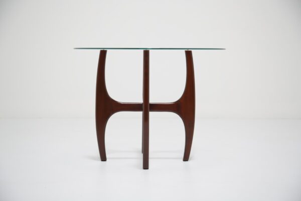 Vintage American Hardwood & Glass Side Table by Adrian Pearsall 1