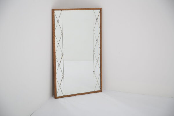Vintage Swedish Teak Harlequin Mirror 1