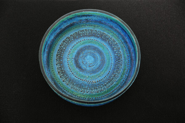 Vintage Large Rimini Blue Ceramic Bowl by Aldo Londi for Bitossi 1