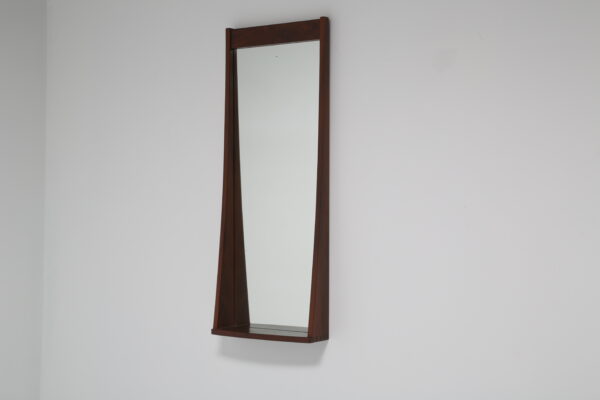 Vintage Danish Modern Rosewood Mirror, Attributed To Aksel Kjersgaard, 1960s.
