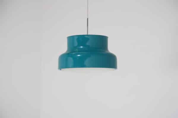 Mid-Century Teal Lacquered Metal Ceiling Lamp 'Bumlingen' by Anders Pehrson for Ateljé Lyktan, 1968