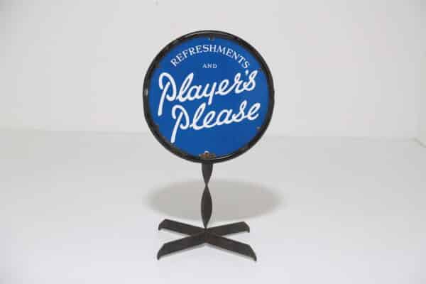 'PLAYER'S CIGARETTE'S' Floorstanding Double Sided Enamel Advertising Sign, 1940/50s.