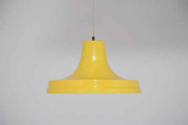 Vintage Yellow Plastic Space Age Pendant Lamp, 1970s.