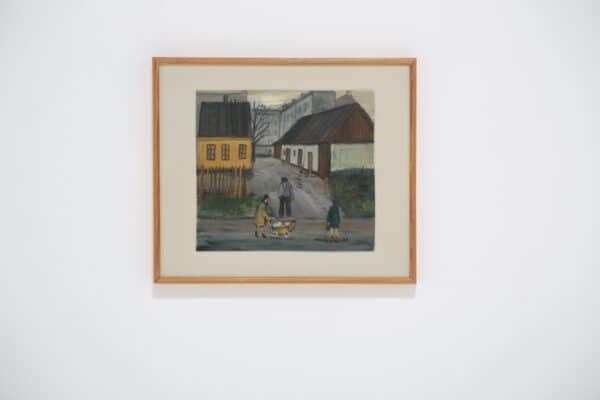 'Swedish Street Alley', gouache on board, signed signed Ã…ke Waldemar Larsson, 1980.